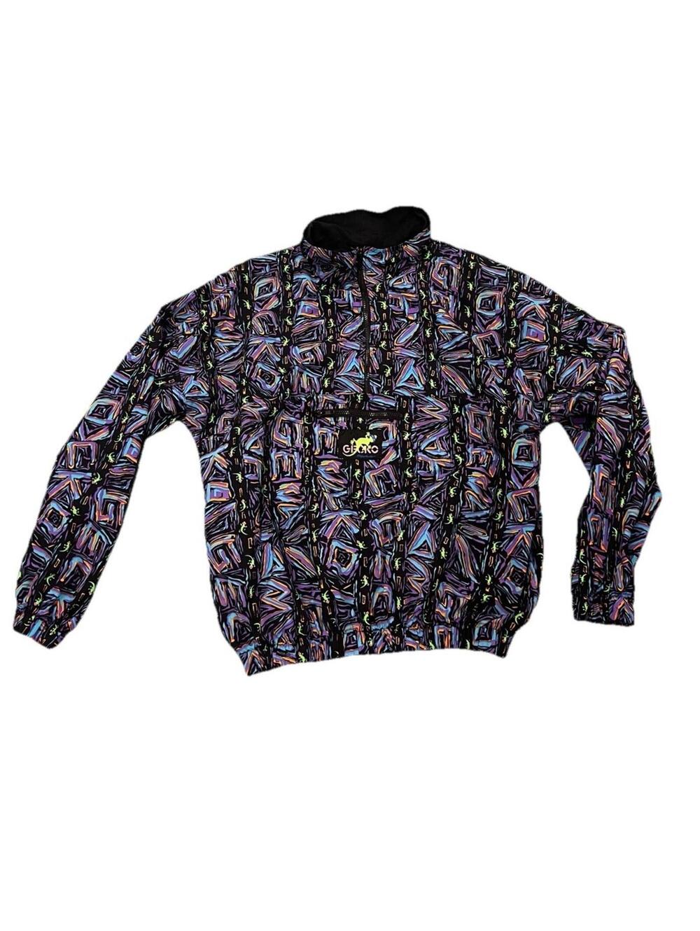 🚨🔥Vintage 80s 90s Retro Gecko Hawaii XXL Multi-Color Windbreaker Jacket EUC